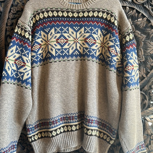 Polo Ralph Lauren Other - Vintage Polo by Ralph Lauren 100% Cotton Snowflake Fair Isle Men’s Sweater